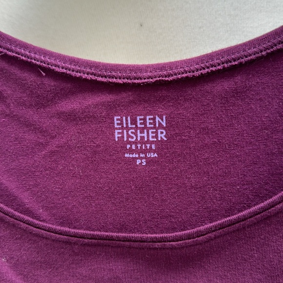 Eileen Fisher Organic Cotton Scoop Neck Tank PS Burgundy Maroon Purple - Picture 6 of 15